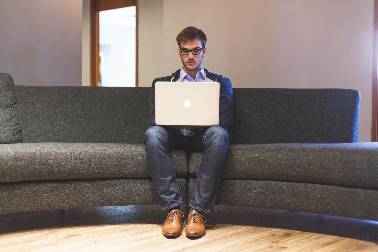 Self-employed person working at laptop